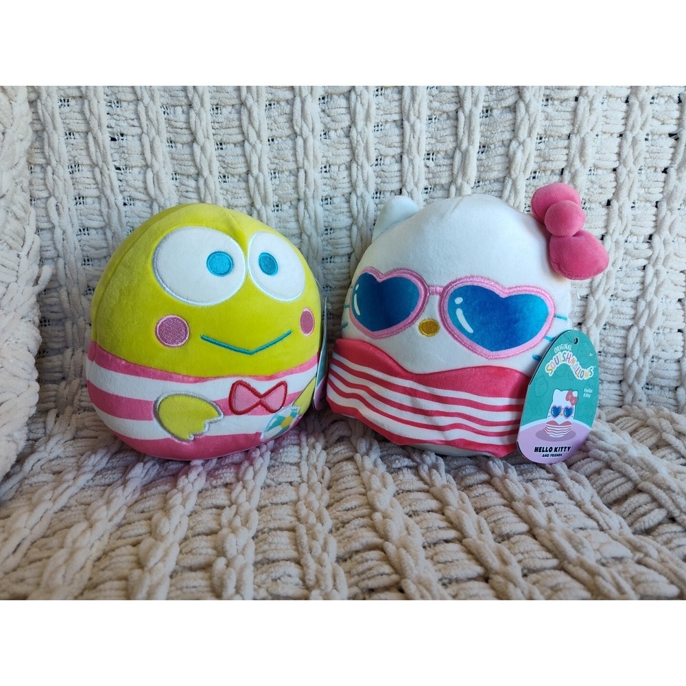 Squishmallow Hello Kitty Keroppi Plush Bathing Suit Sunglasses 8 In Stuffed Toy